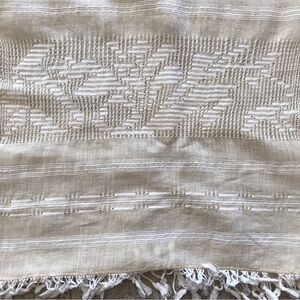 Vintage Ecru Cotton Scarf